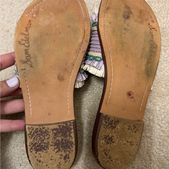 Sam Edelman Georgi Lavender Rafia Slide Sandals size 6 - Picture 3 of 7